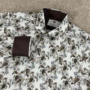 Borrelli Napoli Shirt Mens XL Italian Luxury Italy Flip Cuff Cotton Dressy 400